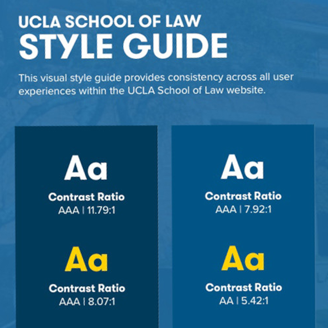 image screenshot of style guide specs