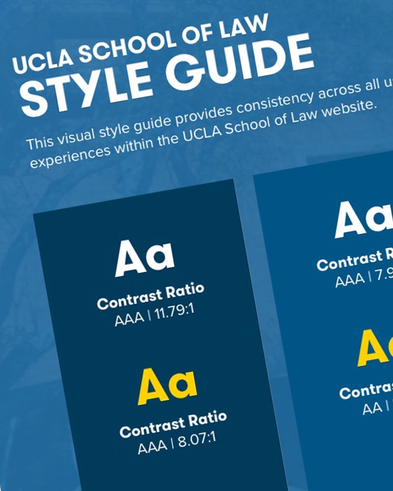 image screenshot of style guide specs