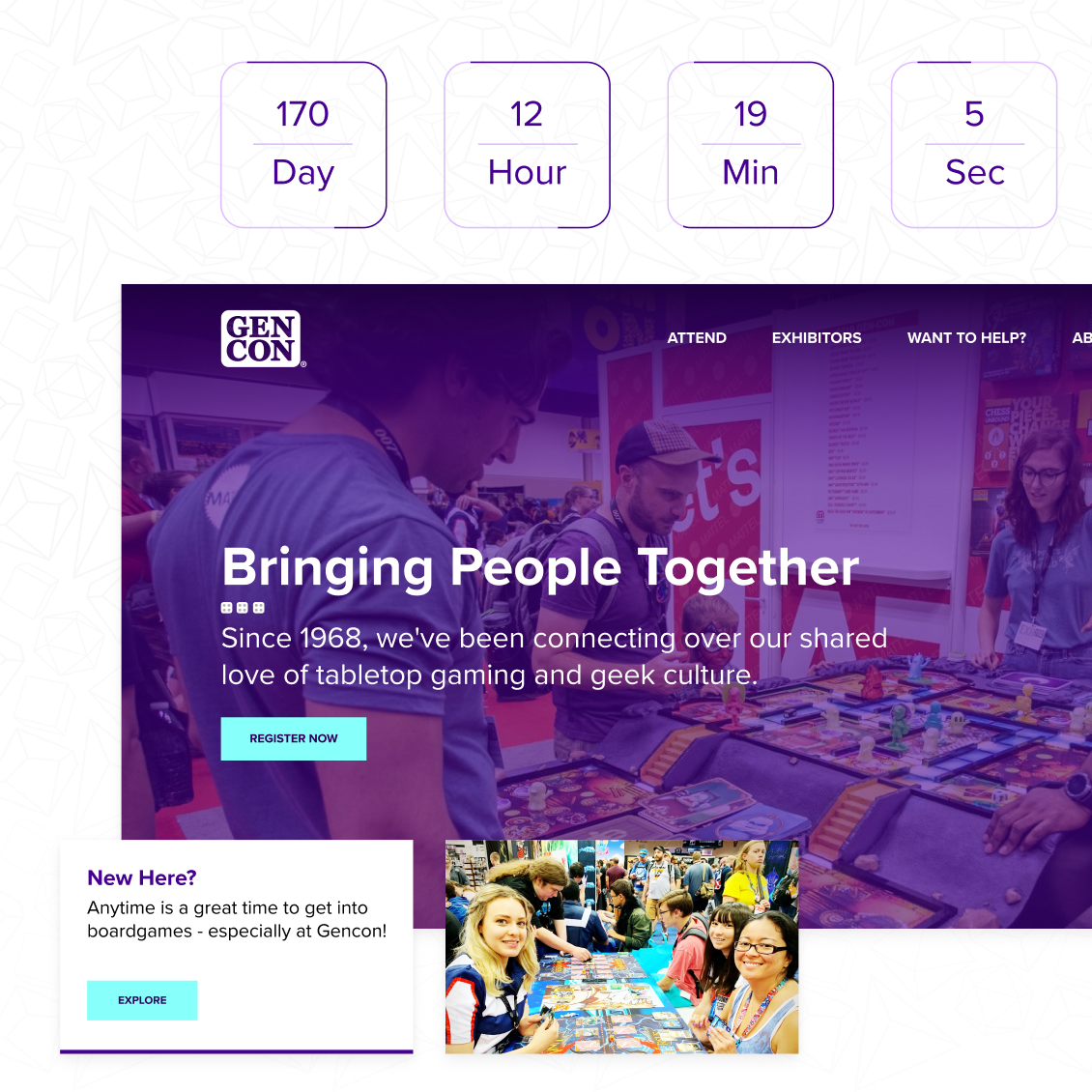 screenshot of Gencon website redesign concept