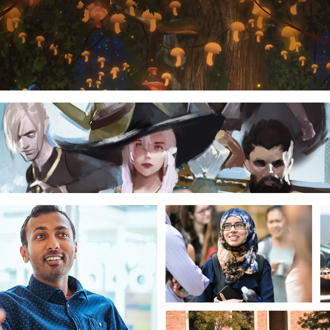 image snippets of art work and photography showcasing art direction examples